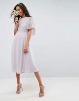 Thumbnail for your product : ASOS DESIGN delicate lace applique midi dress
