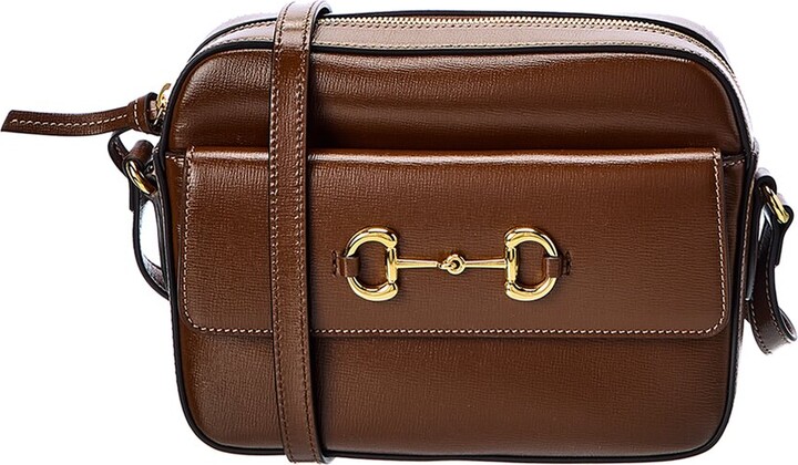 Gucci Horsebit Shoulder Bag Brown Leather