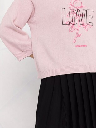 RED Valentino Pink Rose-embroidered jumper