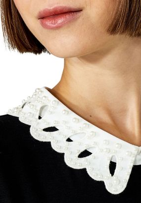 Hallhuber Long Sleeve With Beaded Lace Collar