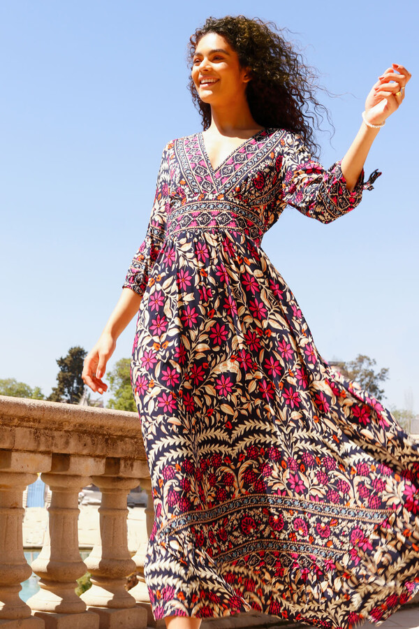 Roman Originals Floral Border Print Maxi Dress ShopStyle