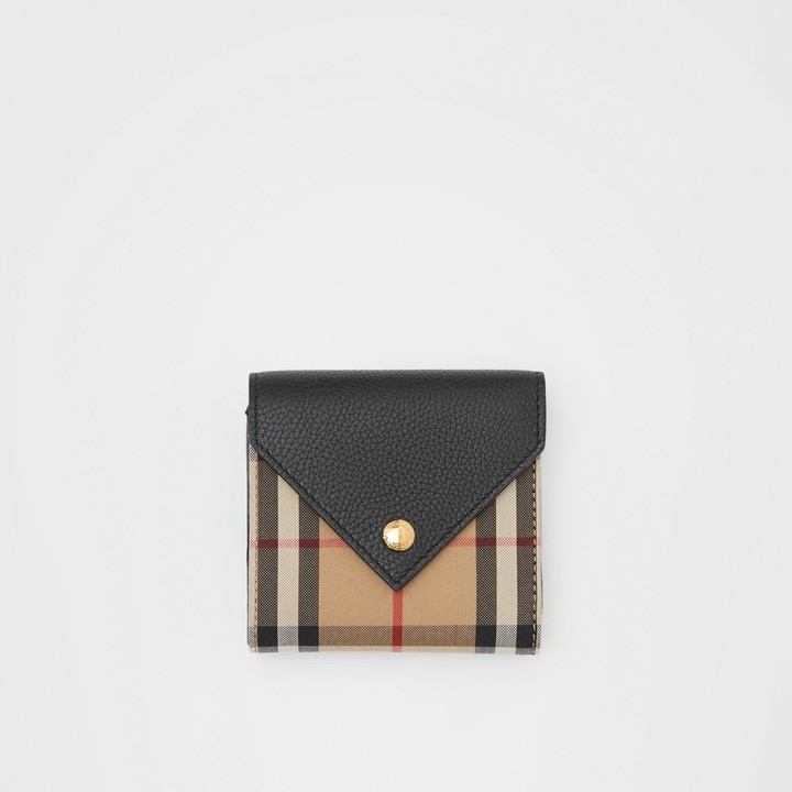 Toestemming organiseren Uitrusting Burberry Vintage Check and Grainy Leather Folding Wallet - ShopStyle