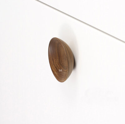 Manzoni Round Concave Designer Wood Cabinet Knob