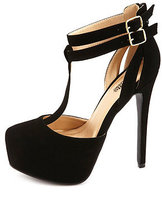Thumbnail for your product : Charlotte Russe D'Orsay T-Strap Platform Pumps