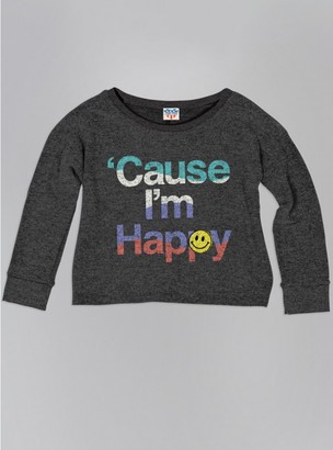Junk Food Clothing Kids Girls Cause I'm Happy Sweater-char-xl