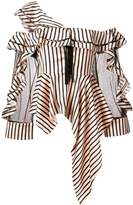 Thumbnail for your product : Self-Portrait asymmetric striped blouse