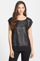 Thumbnail for your product : Eileen Fisher Sequin Front Ballet Neck Silk Top