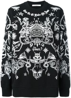 Givenchy Tattoo print sweatshirt - women - Cotton - M