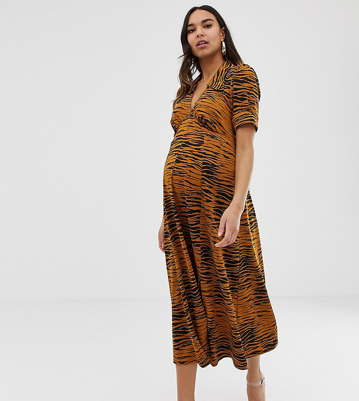 asos maternity leopard dress