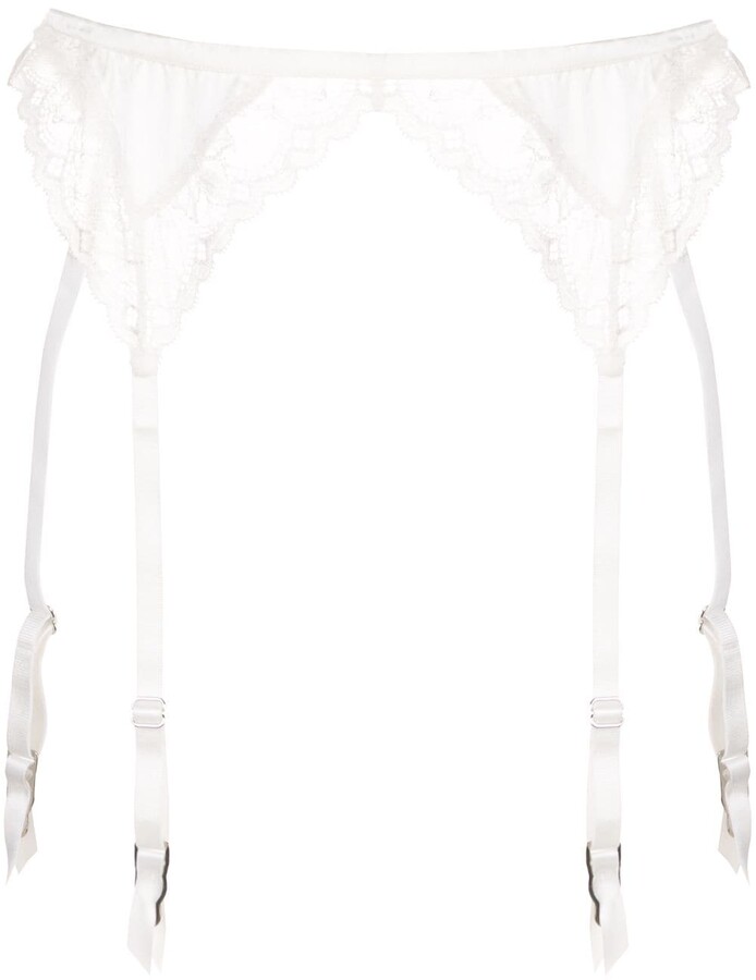 Fleur Du Mal Gardenia lace garter ShopStyle Lingerie