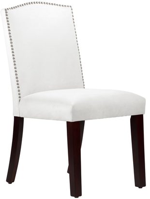 Skyline Furniture Made to Order Nail Button Arched Dining Chair in Velvet White