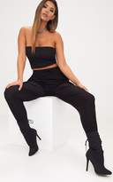Thumbnail for your product : PrettyLittleThing Black Bubble Jersey Bandeau Crop Top