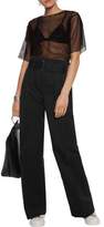 Thumbnail for your product : DKNY Belted Cotton-Blend Wide-Leg Pants