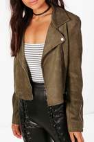 Thumbnail for your product : boohoo Premium Faux Suede Biker Jacket