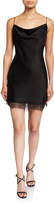 Thumbnail for your product : Alice + Olivia Harmony Cowl-Neck Lace-Hem Mini Slip Dress