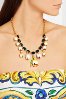 Thumbnail for your product : Dolce & Gabbana Gold-plated, Swarovski Crystal And Enamel Necklace - one size
