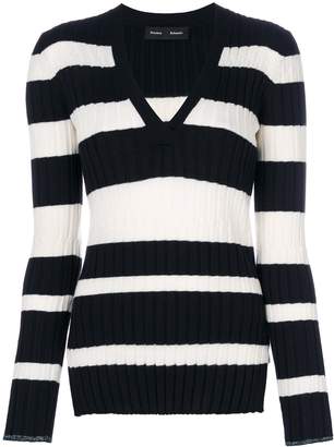 Proenza Schouler Striped V-Neck Knitted Top
