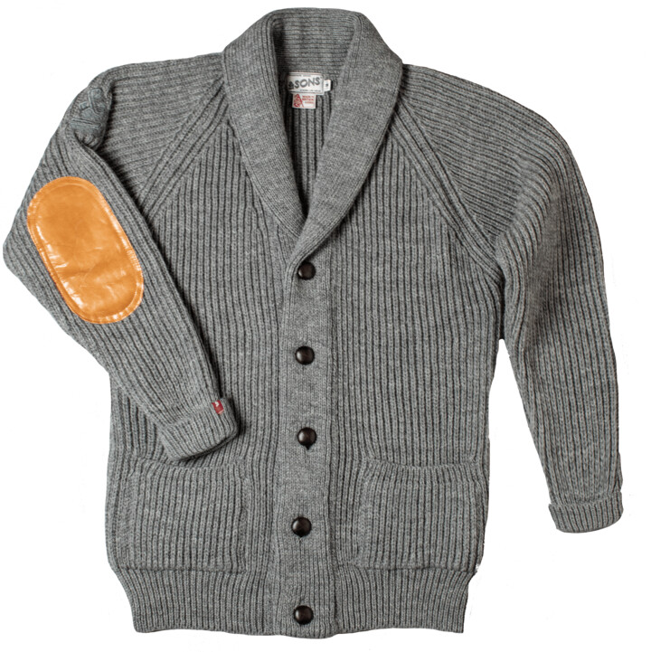 Mens Cardigan With Elbow Patches 
