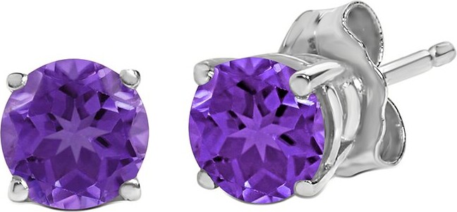 Haus Of Brilliance Colorful Gemstones 14K 1.10 Ct. Tw. Amethyst Stud Earrings