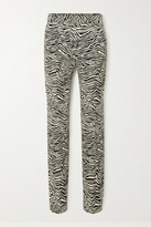 Thumbnail for your product : Proenza Schouler Zebra-jacquard Stretch Cotton-blend Slim-leg Pants - Animal print
