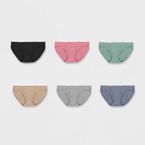 Hanes Women's 10pk Cool Comfort Cotton Stretch Bikini Underwear - Black/gray/white  5 : Target