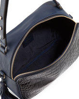 Thumbnail for your product : Pour La Victoire Nora Convertible Embossed Croco & Soft Grained Leather Shoulder/Satchel Bag, Black/Navy