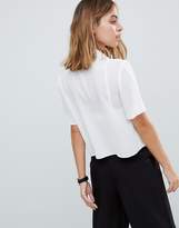 Thumbnail for your product : ASOS Petite Design Petite Crop Blouse With Short Sleeves