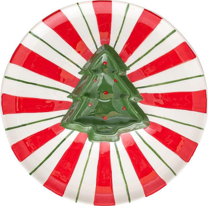 Peppermint Tree Chip & Dip Plate