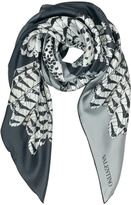 Thumbnail for your product : Valentino Owl Print Twill Silk Square Scarf