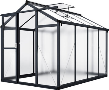 Yesurprise Green 6x8 Ft Polycarbonate Walk-in Greenhouse with Roof Vent and Lockable Sliding Door Heavy-Duty Aluminum Frame for Garden Backyard or Patio