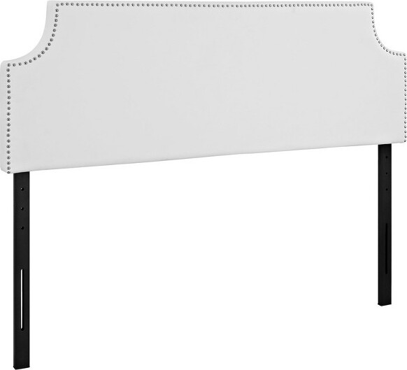 Modway QueenLauraUpholsteredVinylHeadboardWhite ElegantWoodFrame,NoBoxSpringNeeded