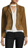 Thumbnail for your product : Derek Lam 10 Crosby Cropped Studded Suede Jacket, Military