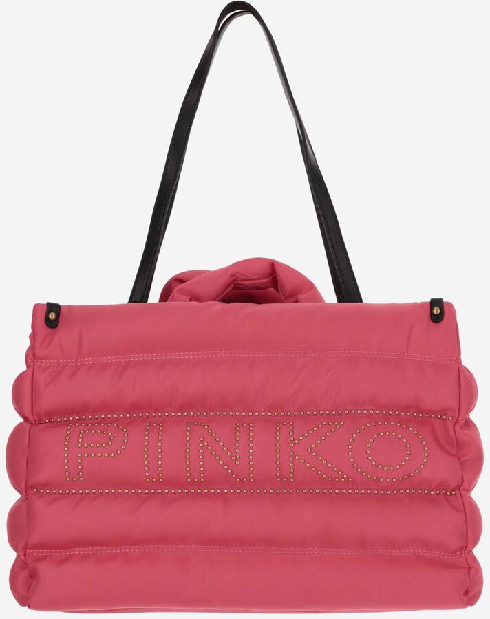 Pinko Quilted Tote Bag With Logo - ShopStyle