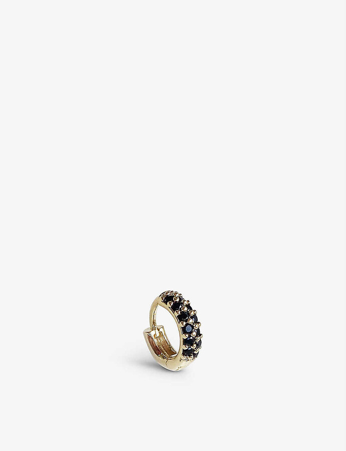 black onyx hoop earrings