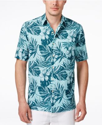 Tasso Elba Men's Floral-Print Short-Sleeve Shirt, Only at Macy's