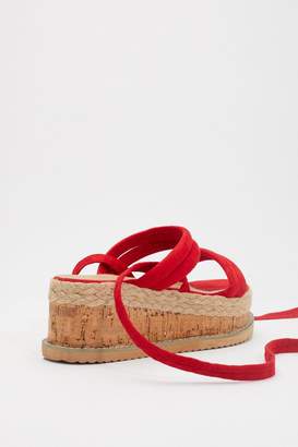 Nasty Gal Womens Step Outside Tube Wrap Sandals - Red - 3