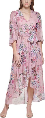 Eliza J Womens Metallic Floral Maxi Dress