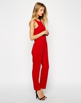 Thumbnail for your product : ASOS Chic Racer Jumpsuit with Sheer Back
