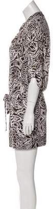Diane von Furstenberg Long Sleeve Silk Mini Dress