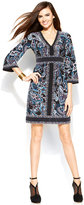 Thumbnail for your product : INC International Concepts Petite Printed Bell-Sleeve Empire-Waist Dress