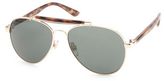Thumbnail for your product : Charlotte Russe Tortoise Shell Bridge Aviator Sunglasses