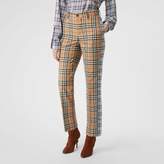 Thumbnail for your product : Burberry Straight Fit Contrast Check Cotton Trousers