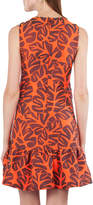 Thumbnail for your product : Akris Punto Sleeveless High-Neck Tropical-Leaves Jacquard Sheath Dress