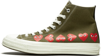 olive green cdg converse