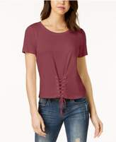 Thumbnail for your product : Hippie Rose Juniors' Lace-Up T-Shirt