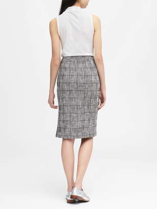 Banana Republic Check Pencil Skirt with Side Slit