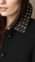 Thumbnail for your product : Burberry Studded Leather Collar A-Line Coat