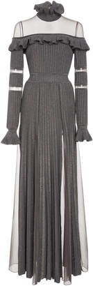 Elie Saab Ruffled Long Sleeve Knit Dress