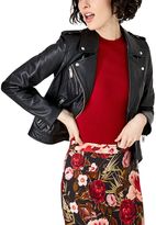 Thumbnail for your product : Hallhuber Leather biker jacket with zippers