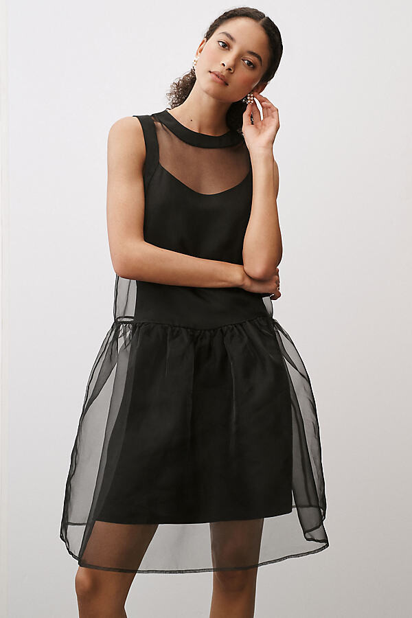 BHLDN Kendall Sleeveless High-Neck Organza Mini Dress ShopStyle